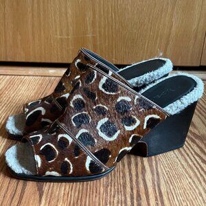 Rachel Comey Dahl Mule in Leopard Print Ponyhair sz 8.5